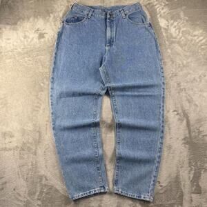 Vintage Lee M.P. Jeans Womens Fits 29x29 Blue Denim High Rise Tapered Leg